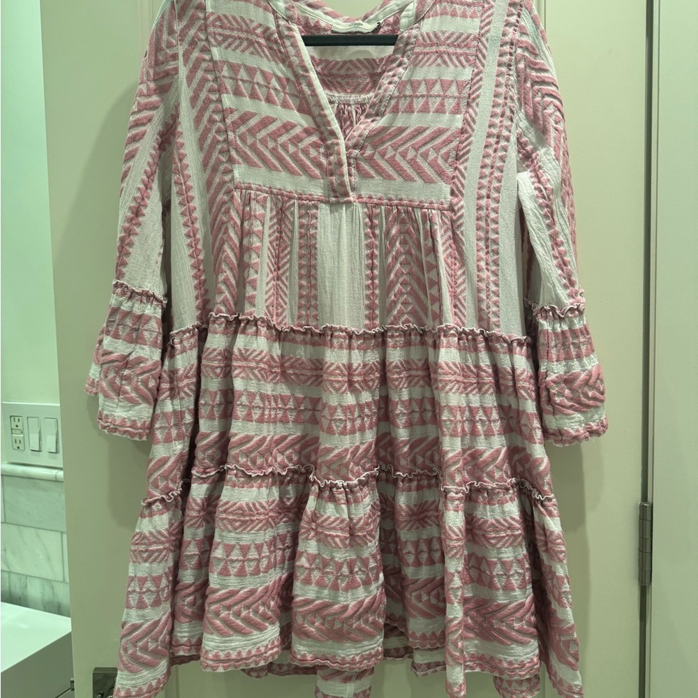 Devotion Twins Pink and White Patterned Dress